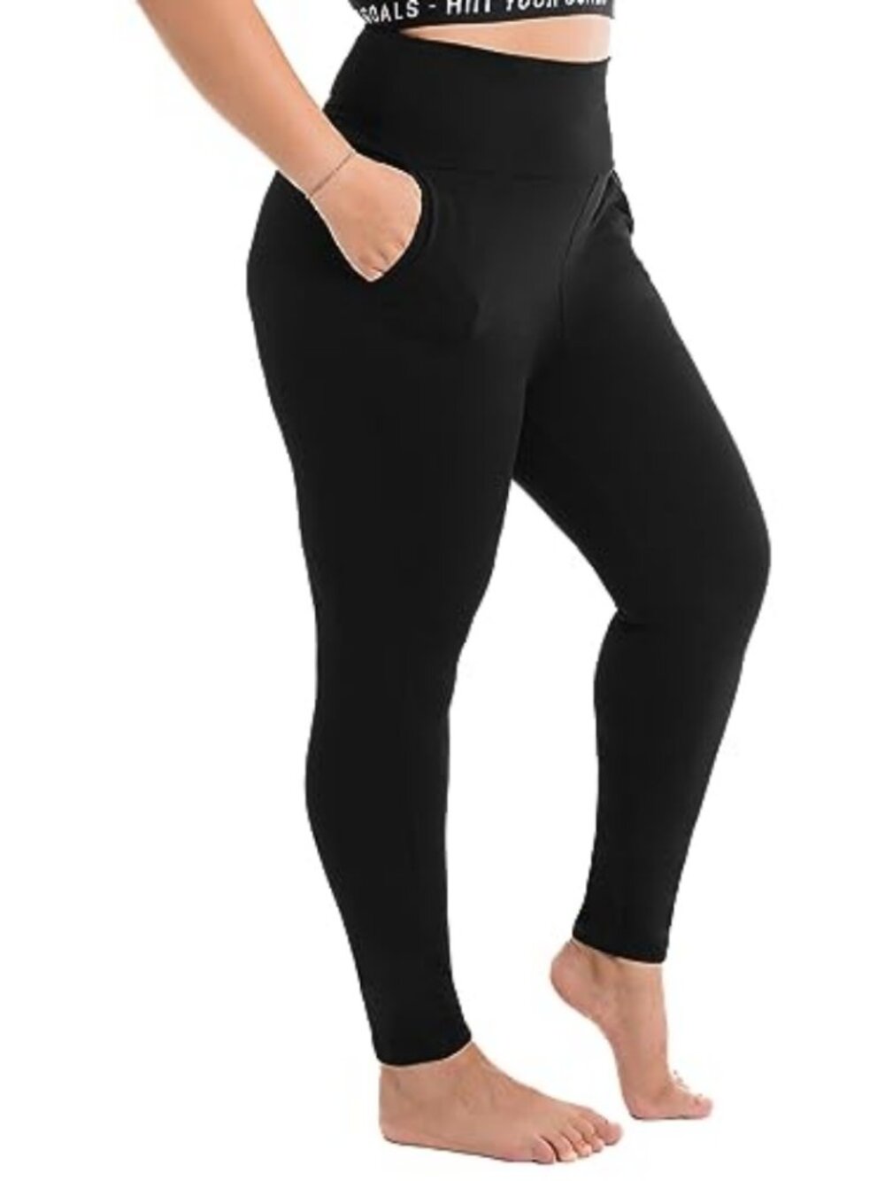 Plus Size High Waist Tummy Control Leggings with Pockets